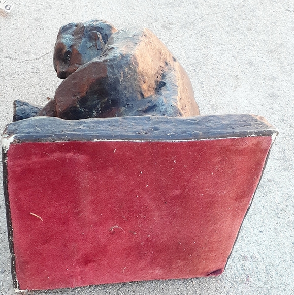 10" Antique chalkware ? Statue scholar philosopher - Picture 8 of 9